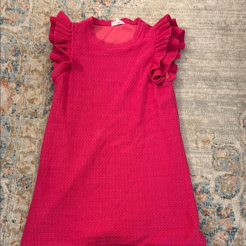 Entro Red Pink Ruffled Sheath Dress